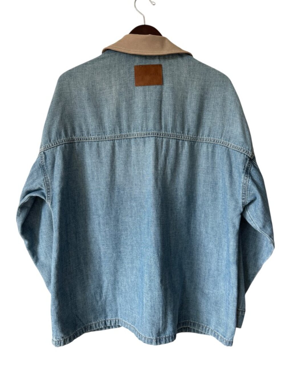 We The Free Lemon Denim Jacket Size Med Denim Oversized Chore Barn Style Pockets - Picture 2 of 12